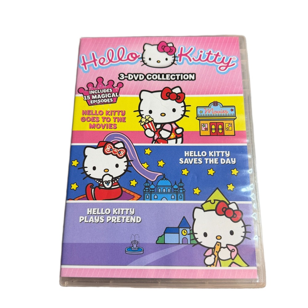 Hello Kitty 3-DVD Collection 15 Episodes Movies Saves the Day Plays Pretend MGM